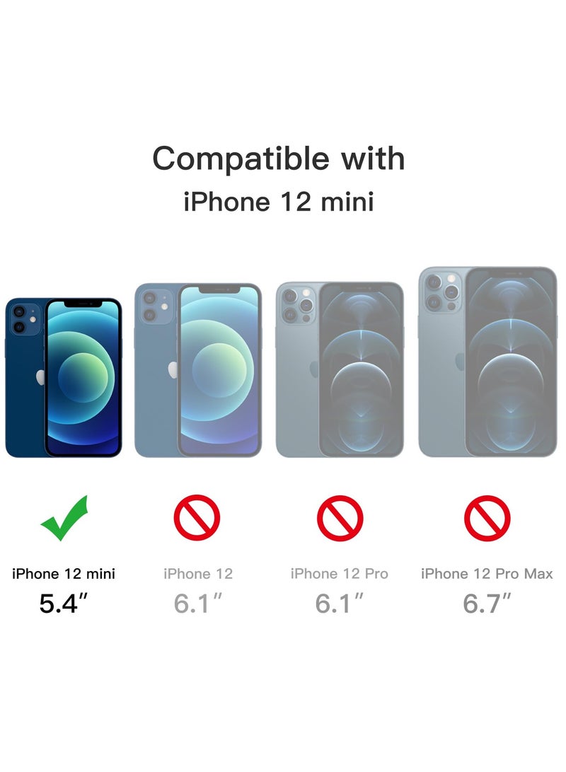 جي تيك حافظة غير لامعة لهاتف آيفون 12 ميني 5.4 بوصة مقاومة للصدمات بدرجة عسكرية حماية من السقوط غطاء خلفي شفاف بلوري مضاد لبصمات الأصابع أزرق - Image 2
