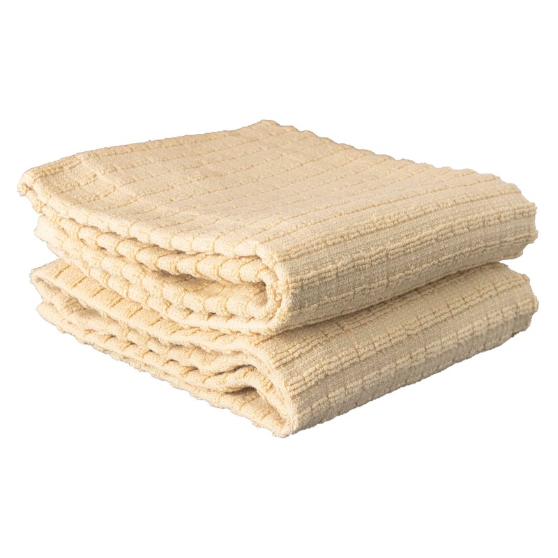 Ritz Royale Collection 100% Combed Terry Cotton, Highly Absorbent, Oversized, Kitchen Towel Set, 28" x 18", 2-Pack, Solid Latte Brown - Image 1