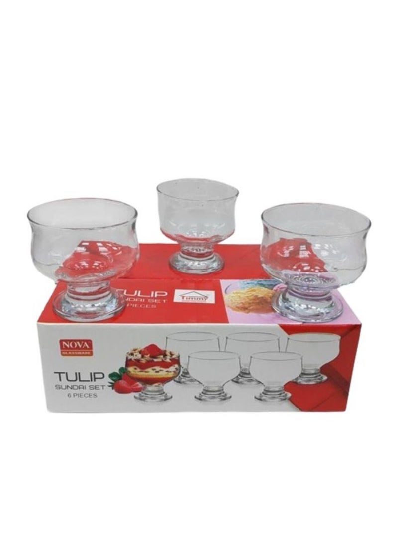 NOVA Tulip Ice Cream Cup Sundai Set 6 Pieces