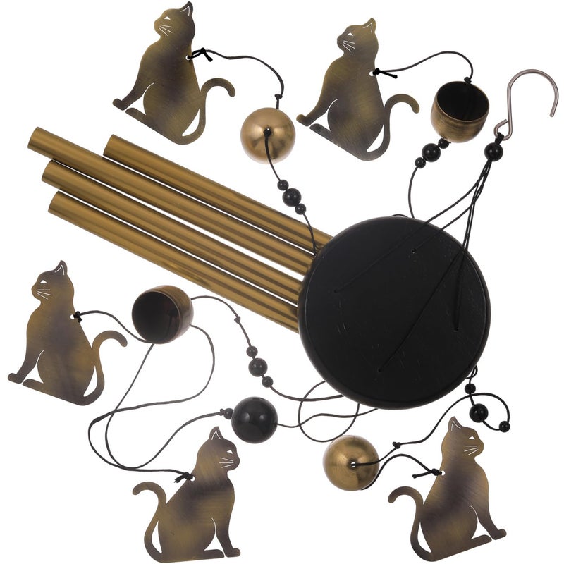 xxschy Garden Cat Wind Chimes Outdoor Indoor Decor - with 4 Tubes 4 Bells 5 Cats Wind Chime, Mobile Romantic Cat Wind Catcher, Cats Windchimes for Home, Mom Gifts, Balcony, Tree, Festival, Garden Decoration - Image 4