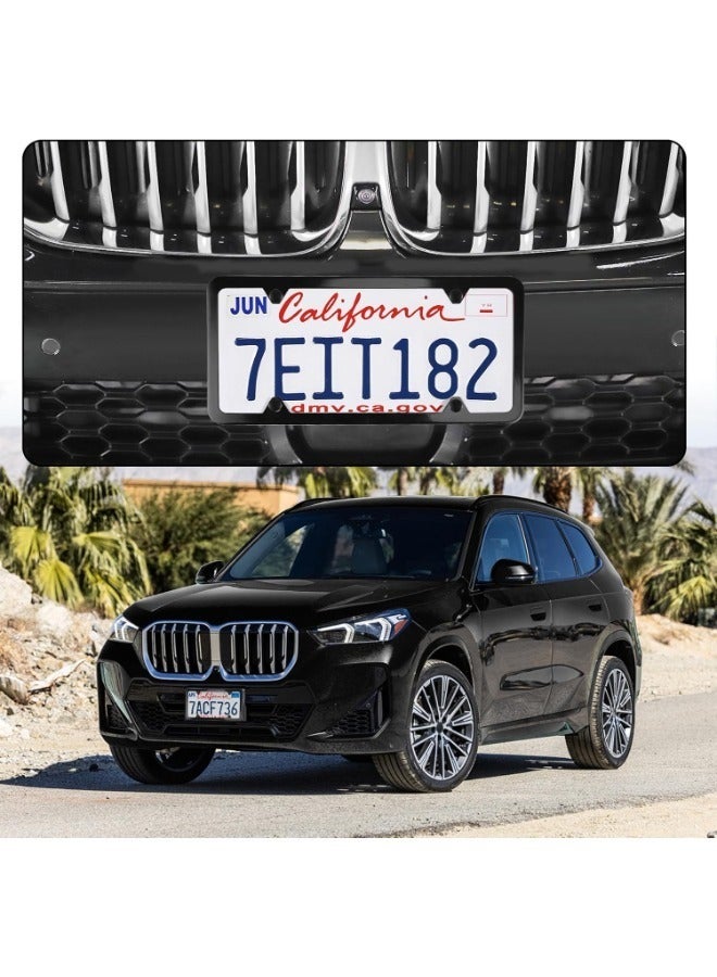 2pcs 4-hole stainless steel license plate frame,  car license plate covers, exterior vehicle accessories, minimalist design with bolt washers suitable for American vehicles - Image 3
