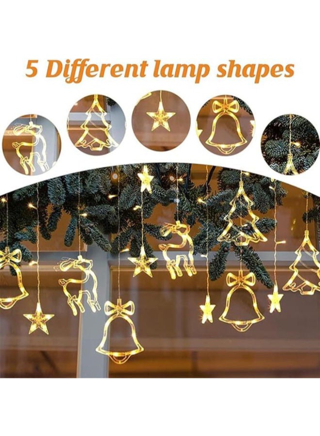 curtain garland string lights with falling LED snowflakes - Image 2