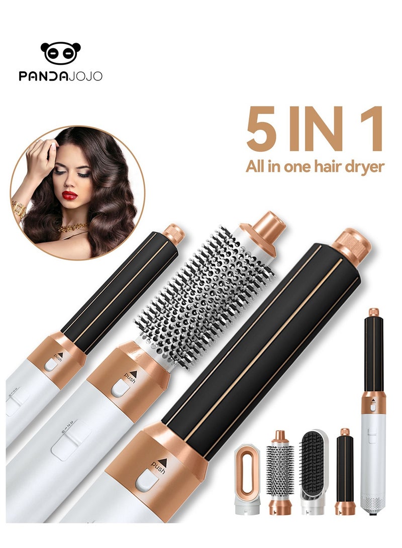 PANDA JOJO 5 in 1 Hair Dryer Brush | Professional Blow Dryer Brush for Curling, Volumizing & Straightening | Multi Hair Styler with Hot Air Brush for Women Gift | Salon Quality at Home - Image 1