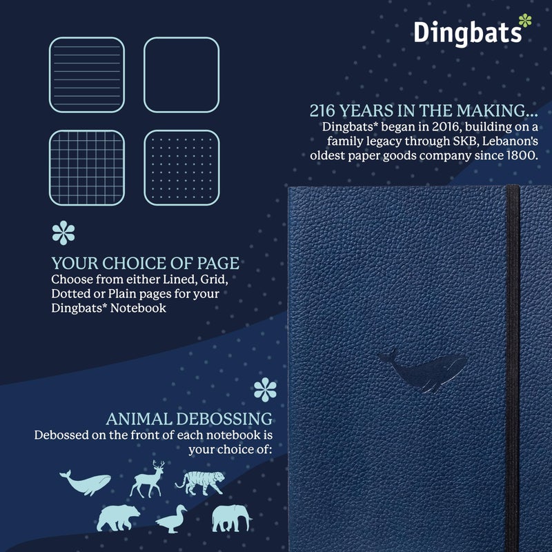 Dingbats* Notebooks Dingbats A5 Wildlife Dotted Notebook Journal - Premium Vegan Leather Softcover Executive Journal for Women & Men - Work, Note Taking, Writing & Travel - Image 2