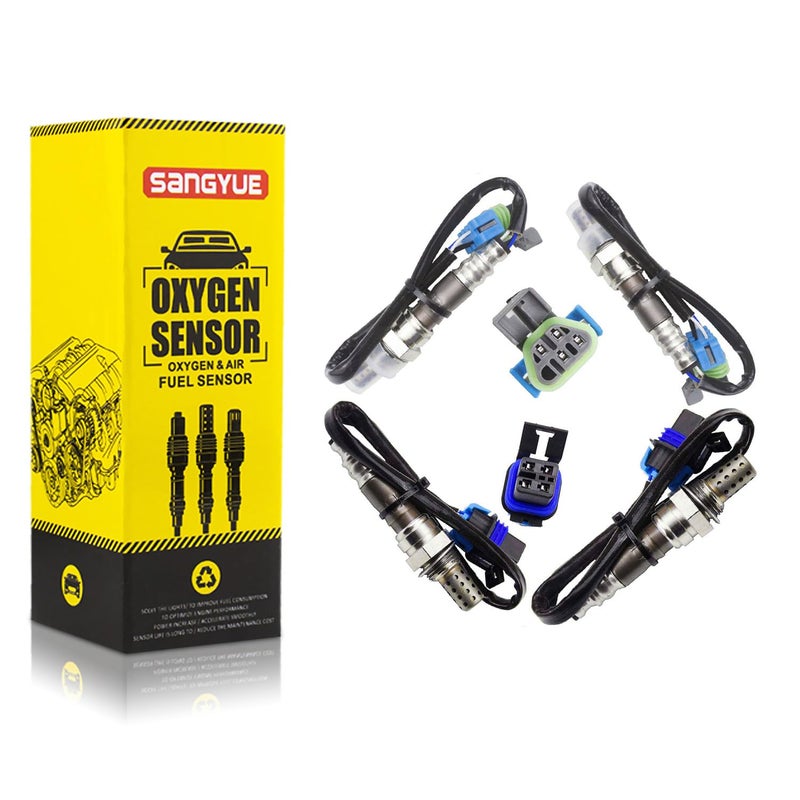 Sangyue 4PCS Oxygen O2 Sensor 1 2 for 2006 GMC Sierra 1500 Yukon Yukon XL 1500 53L 2007 GMC Sierra 1500 Classic 53L Upstream Downstream