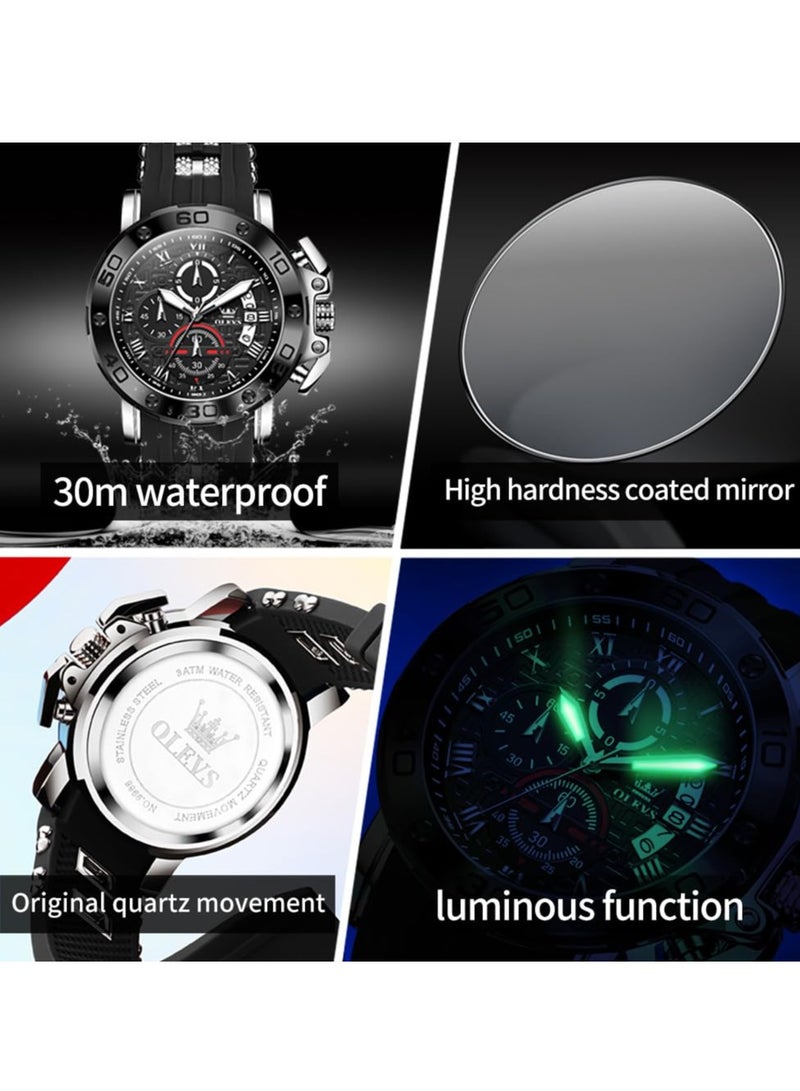 أوليفز ساعة OLEVS كرونوغراف رجالية أنيقة مقاومة للماء وعصرية 9986 - Image 3