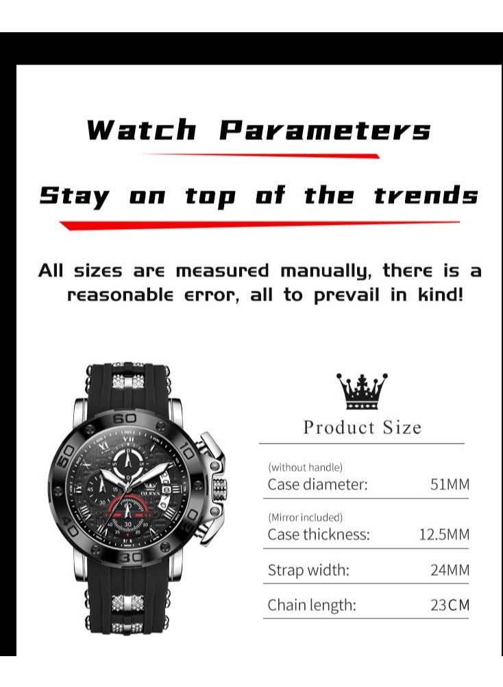 أوليفز ساعة OLEVS كرونوغراف رجالية أنيقة مقاومة للماء وعصرية 9986 - Image 4