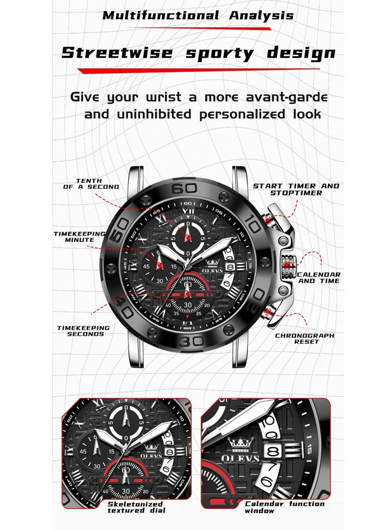 أوليفز ساعة OLEVS كرونوغراف رجالية أنيقة مقاومة للماء وعصرية 9986 - Image 5