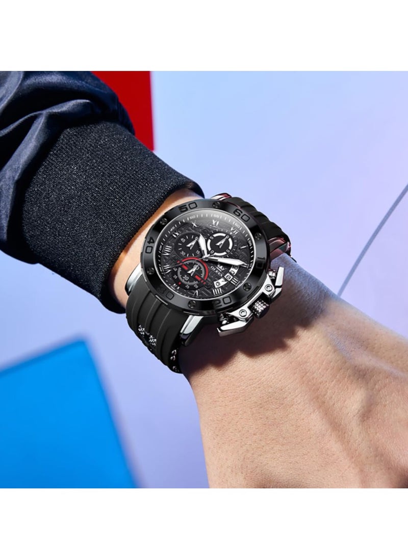 أوليفز ساعة OLEVS كرونوغراف رجالية أنيقة مقاومة للماء وعصرية 9986 - Image 2