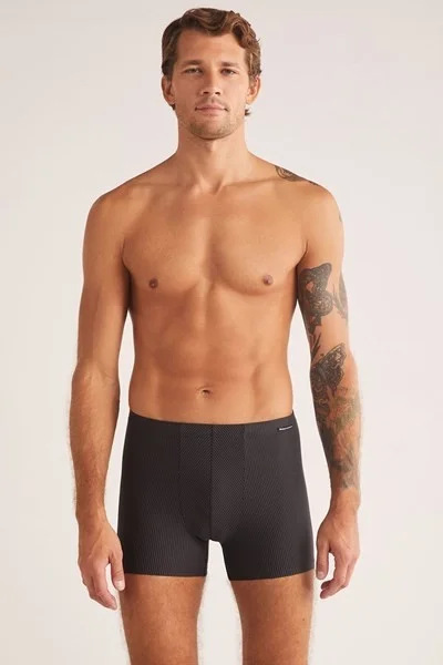 كوم Striped Men's Boxer 35% Cotton 59% Selıpek 6% Elastane