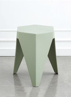 Modern Plastic Stool Plastic Seat Creative Minimalist Nordic Stool for Living Room Dining Office Hotel Green 34x32x45cm