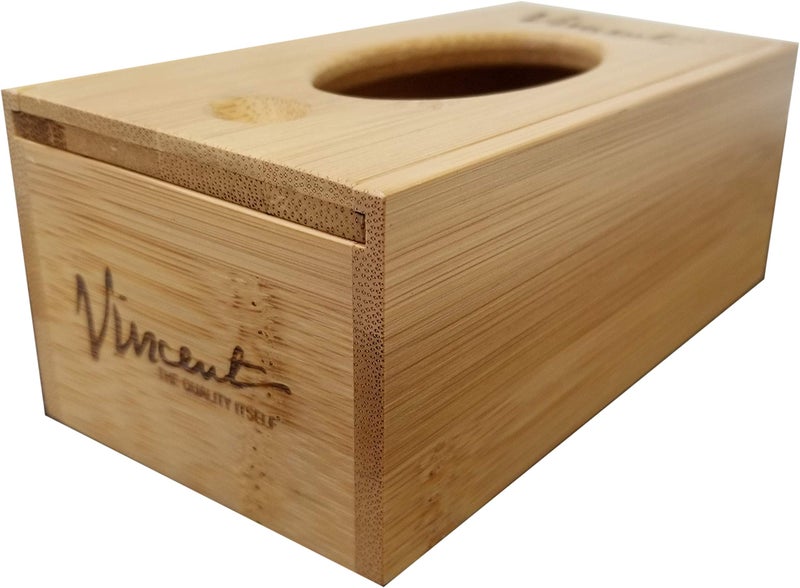 حامل شرائط العنق المستطيل الحديث من الخيزران البني