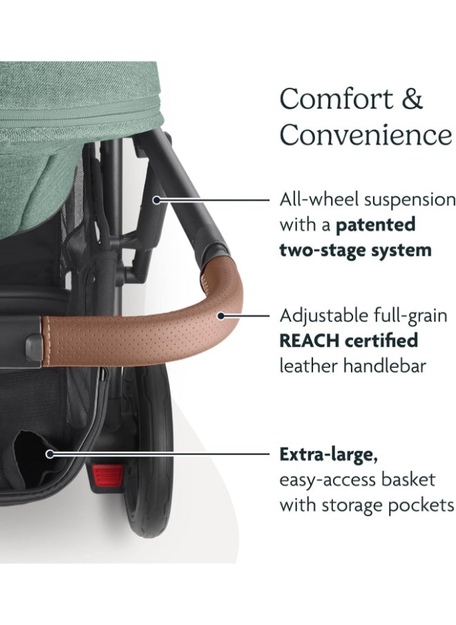 UPPAbaby - Cruz V2 Stroller For Infants And Toddlers Declanoat Melange With Silver Frame And Chestnut Leather – Large Storage Basket, Upf 50+ Canopy, No - Rethread Harness - Image 1