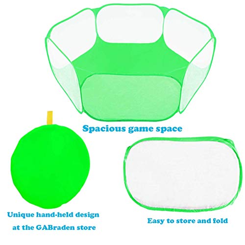 GABraden Small Animals Tent,Reptiles Cage,Breathable Transparent Pet Playpen Pop Open Outdoor/Indoor Exercise Fence,Portable Yard Fence (Cool Green) - Image 4