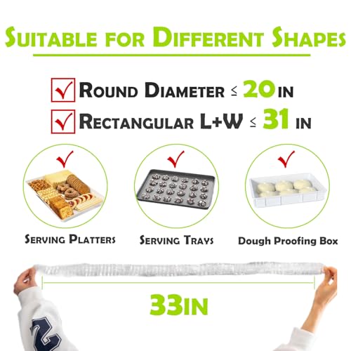 YUANSHAO 100 Extra Large Bowl Covers For Bread ProofingFits Bowl up to 20Sheet Pan Covers Elastic Reusable Plastic Bowl Cover For Baking TrayPizza Dough ProofingOutdoor Food Fresh Keeping Bags BPA Free - Image 3