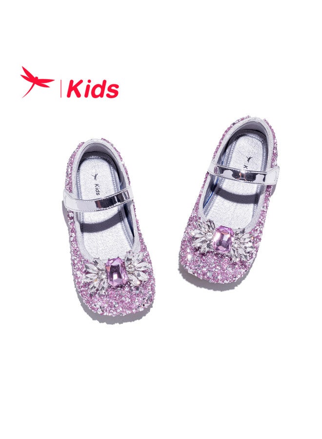 Red Dragonfly Girls' Spring Summer Crystal Elsa Princess Soft Sole Performance Children's Leather Shoes Q53bd042 Pink Size 34 - Image 5