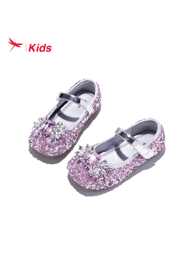 Red Dragonfly Girls' Spring Summer Crystal Elsa Princess Soft Sole Performance Children's Leather Shoes Q53bd042 Pink Size 34 - Image 3