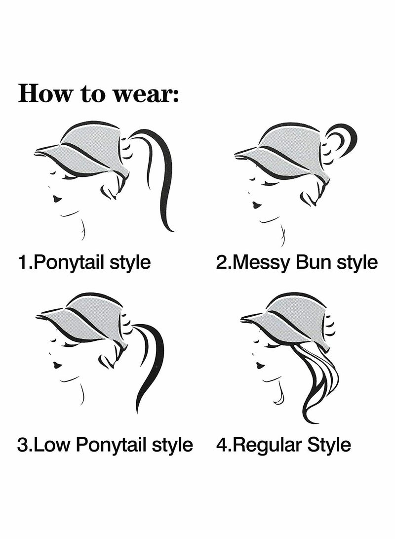 KASTWAVE Lady Trucker Hat, Cross Ponytail Hat, High Ponytail Hat, Women's Baseball Cap, Beanie(Black)  - Image 5