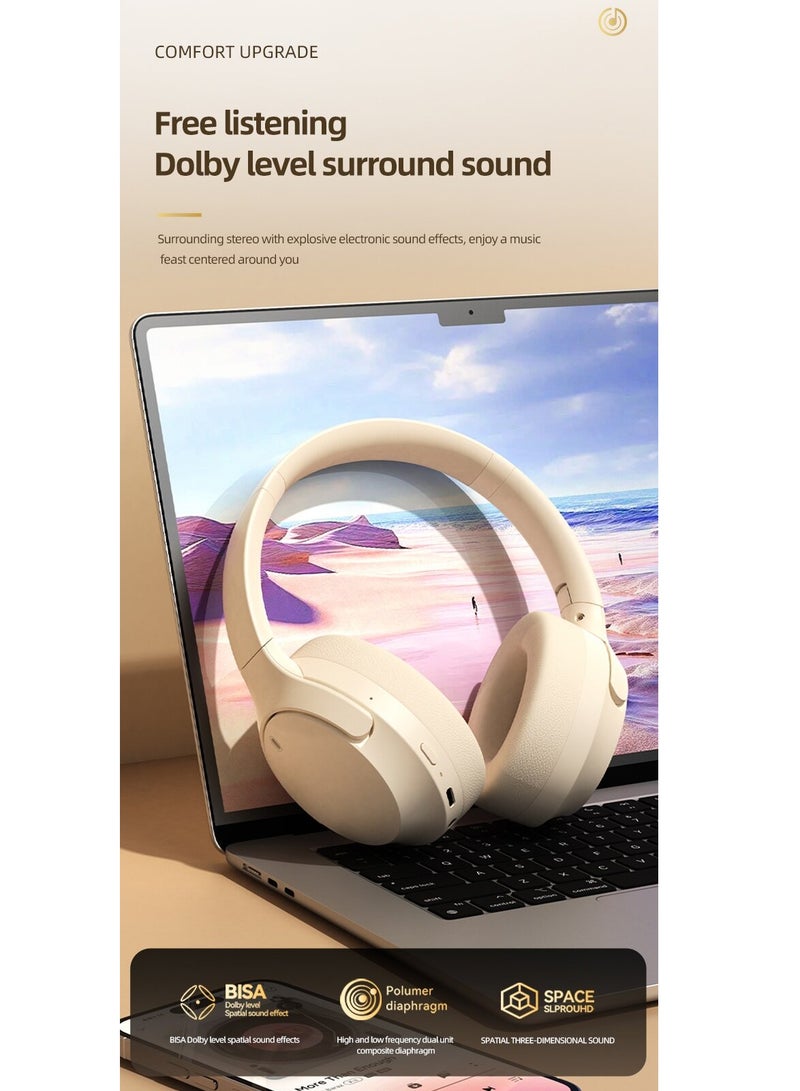 AirYoung سماعات رأس لاسلكية بخاصية إلغاء الضوضاء، سماعة رأس بلوتوث قابلة للطي فوق الأذن ANC Playtime سماعة رأس بلوتوث لاسلكية عالية الجودة - Image 4