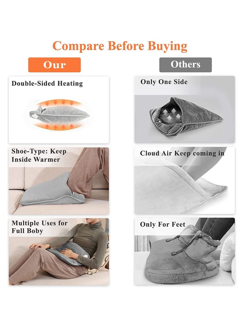 Generic Electric Heated Foot Warmer Double Side Foot Heating Pad Ultra Soft Flannel Electric Fast Heating Pad Auto Shut Off 6 Temperature 4Timer Setting Foot and Hand Pain Relief  - Image 4