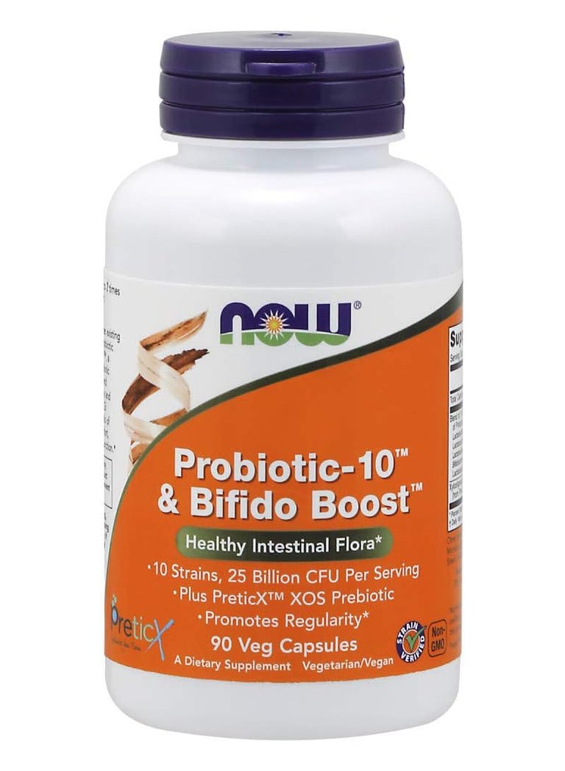 now Foods, Probiotic-10 And Bifido Boost, 25 Billion, 90 Veg Capsules - 8.33 Billion Per Capsule