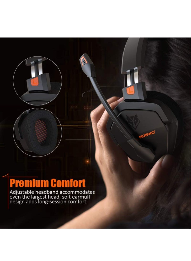 نوبو سماعة ألعاب N16، ميكروفون عازل للضوضاء، سماعات رأس سلكية فوق الأذن، صوت ستيريو، مشغلات 50 مم، مقبس صوت 3.5 مم، لأجهزة PS5/ PS4/ Xbox/ Switch/ PC/ Laptop، أسود - Image 2