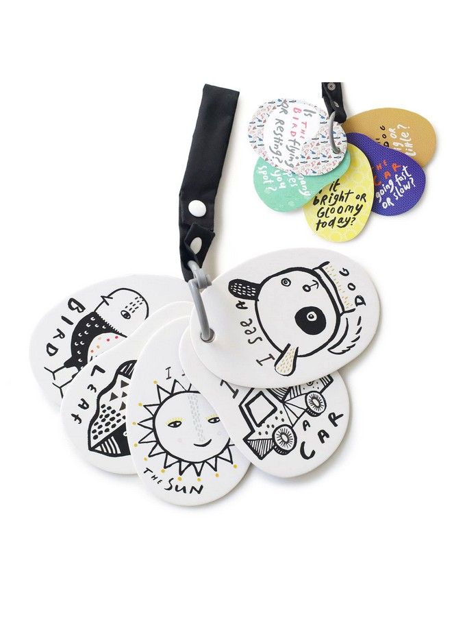 Wee Gallery Stroller Cards I See On A Walk Identification Travel Activity For Babies And Toddlers With Snap On Strap For Walks Car Seat Bag Stroller  - Image 1