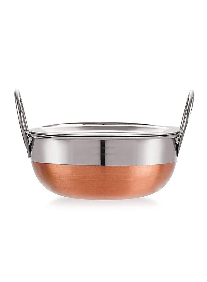 SHIFA CRAFT CB Stainless Steel Kadai (3.5 L, Steel and Copper) kadai Copper Bottom Stainless Steel 3500ml - Image 4