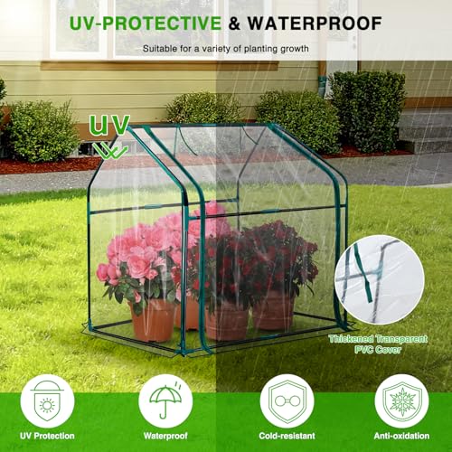 Yesker Mini Greenhouse 36"x18"x33" Portable Small Green House for Indoor Outdoor Greenhouses with PVC Cover Compact Greenhouses Kit for Winter Gardening Balcony Patio Outside Backyard Plant Protection - Image 4