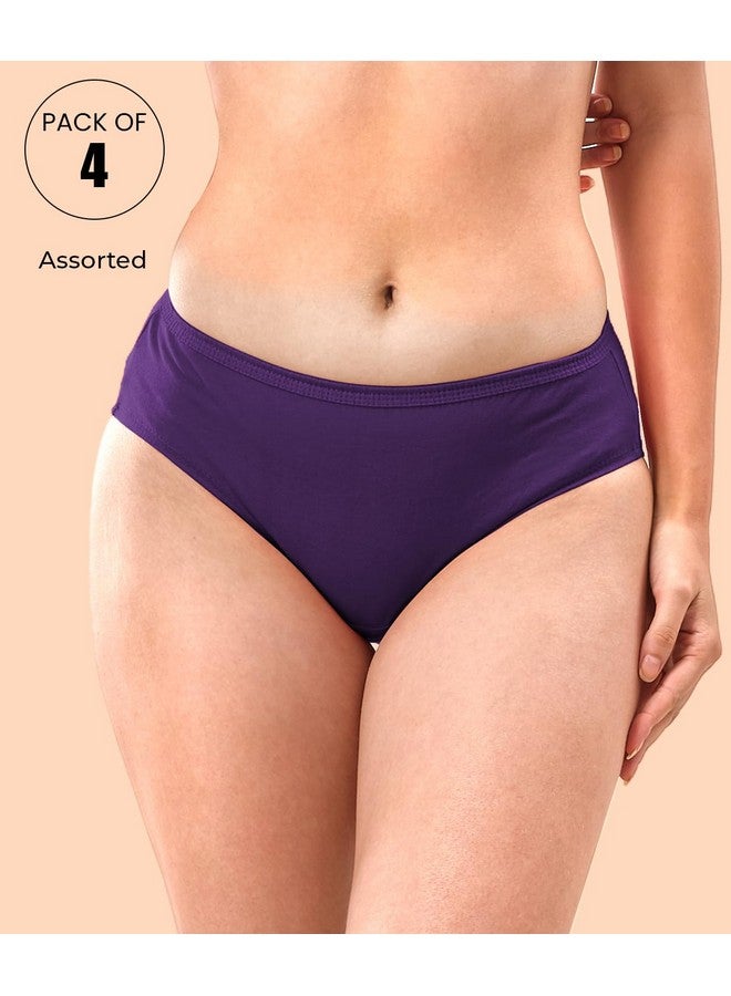 Lyra Women's Cotton Panties (Pack of 4) PTY_204_AST_4PC_Multicolour_XL - Image 2