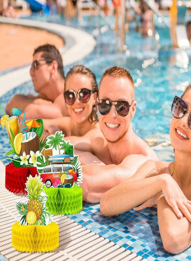 واي دريس زينة حفلات لوآو هاواي من واي دريس، 9 قطع، قطع مركزية استوائية مارغريتافيل للطاولات، 6.9 × 8.5 بوصة، قطع مركزية على شكل قرص العسل الهاوايية لحفل لوآو الصيفي، لوازم حفلات تيكي - Image 5