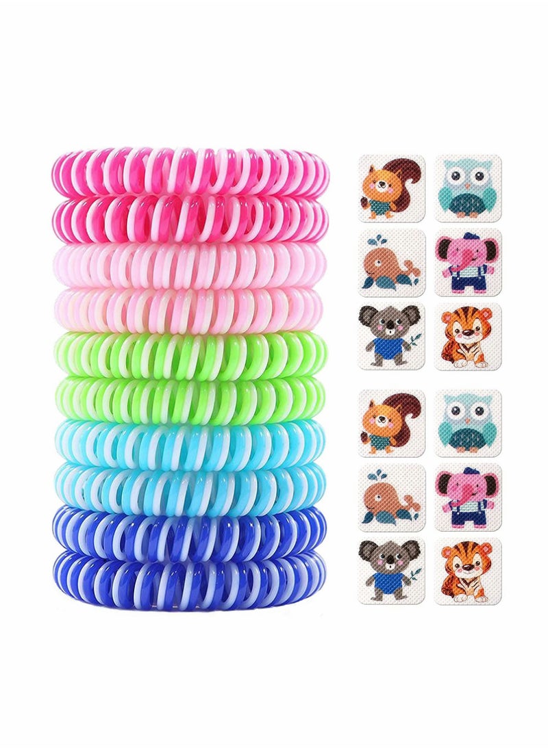 Excefore Mosquito Repellent Bracelets, Mosquito Repellent Stickers, Kids Reusable Mosquito Repellent Wristbands for Kids Adults, Last Up to 350Hrs, 10 Pcs Bands + 12 Pcs Mosquito Repellent Stickers  - Image 1