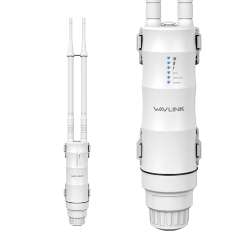 WAVLINK AC1200 Outdoor Long Range WiFi Extender/Wireless Access Point with Active/Passive POE,WAN/LAN Port,IP67 Waterproof, Dual Band 5G+2.4G, 2x7dBi Antennas,Supports Router/AP/Repeater Modes - Image 1
