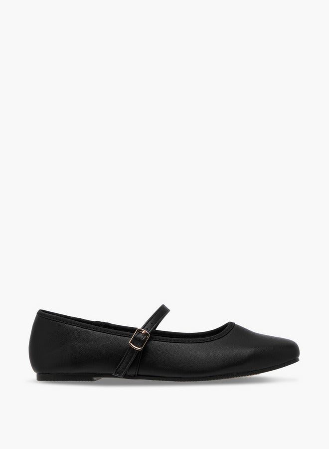 Flora Bella By Shoexpress Women's Solid Mary Jane Shoes with Buckle Closure  - Image 3