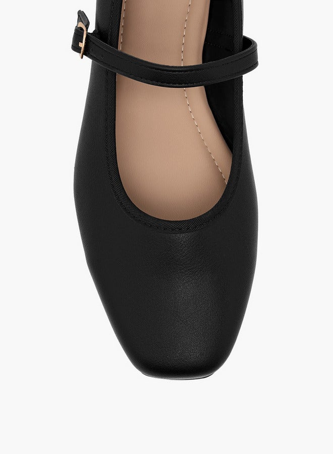 Flora Bella By Shoexpress Women's Solid Mary Jane Shoes with Buckle Closure  - Image 4