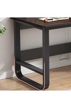 Golden With 3 Drawers, Kids Desk for Bedroom, Study Computer with Drawers, Black Desk with Bottom Storage Shelves(100*50*73.5cm)  - Image 4