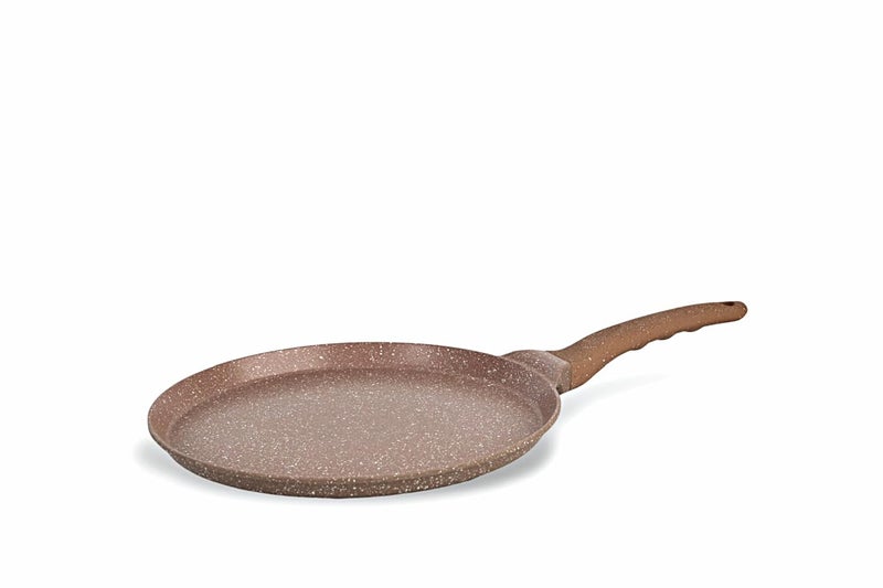 ATTIL Non Stick Dosa Tawa Gas Induction Base Utensil Cookware Tawa 28cm Granite Brown - Image 1