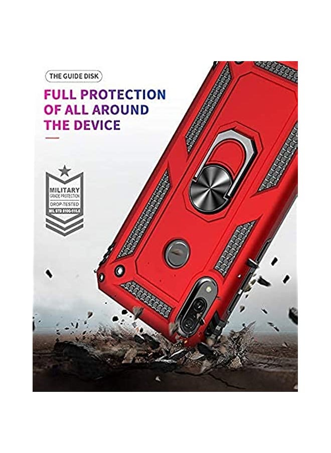 Generic - Case for Huawei Y7 2019 with 2 Pack Screen Protector, PC TPU 2 in 1 Ultra Silm Cover Ring bracket [Slim-Fit] [Anti-Scratch] [Shock Absorption] [Durable] (Red) - Image 1