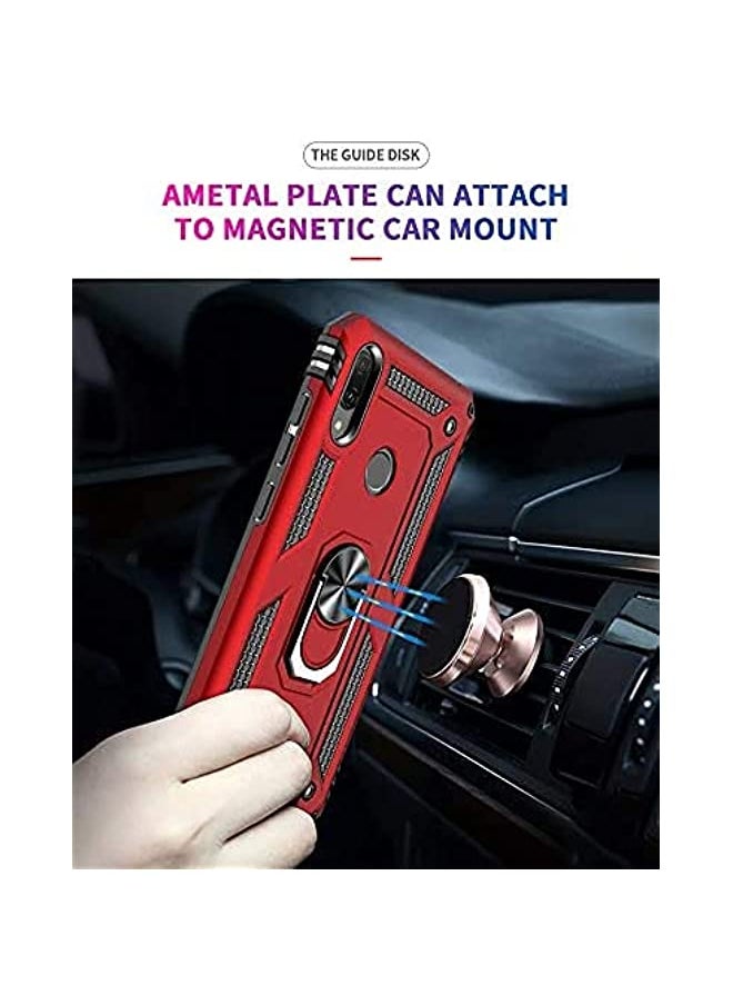 Generic - Case for Huawei Y7 2019 with 2 Pack Screen Protector, PC TPU 2 in 1 Ultra Silm Cover Ring bracket [Slim-Fit] [Anti-Scratch] [Shock Absorption] [Durable] (Red) - Image 1