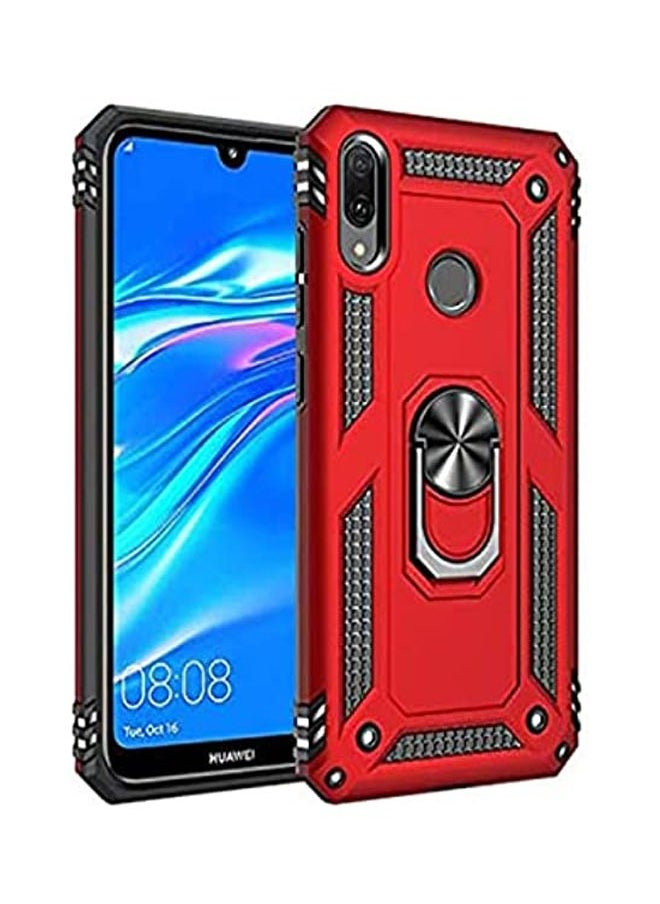 Generic - Case for Huawei Y7 2019 with 2 Pack Screen Protector, PC TPU 2 in 1 Ultra Silm Cover Ring bracket [Slim-Fit] [Anti-Scratch] [Shock Absorption] [Durable] (Red) - Image 1