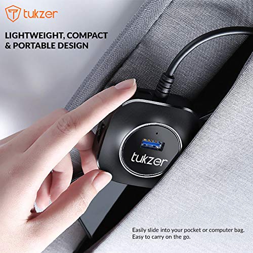 Tukzer USB C Hub Ultra-Slim USB-C Superspeed Adapter with 4 USB 3.0 Ports USB Type C Hub for All Laptops and More USB Type C Devices (TZ-U13 Black) - Image 2