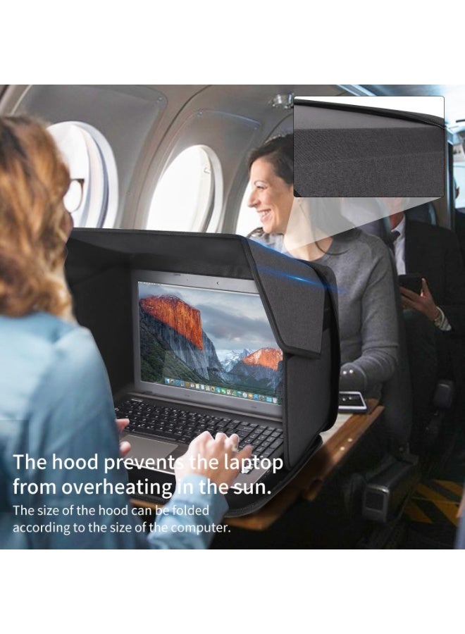 Laptop Sun Shade - Lightweight Laptop Sun Glare Shield Privacy Cover for Working Outside,Computer Privacy Hood Foldable and Portable Shield Cover Computer Hood Outside Glare - Image 2