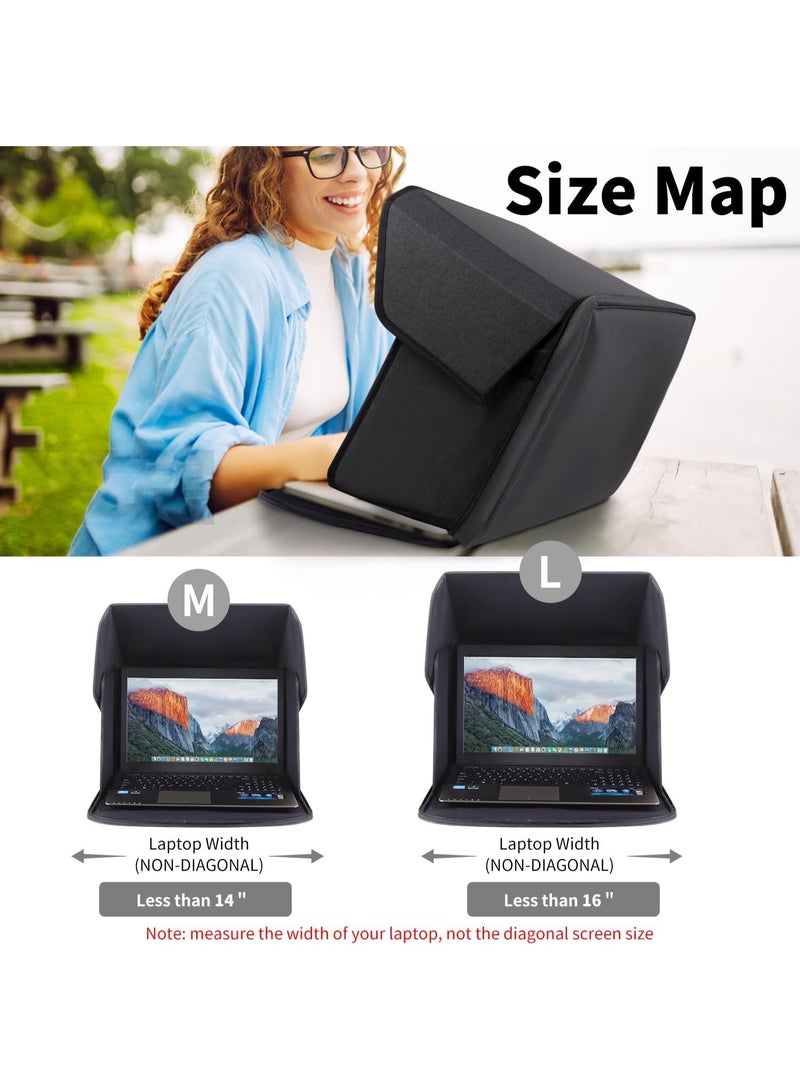 Laptop Sun Shade - Lightweight Laptop Sun Glare Shield Privacy Cover for Working Outside,Computer Privacy Hood Foldable and Portable Shield Cover Computer Hood Outside Glare - Image 3