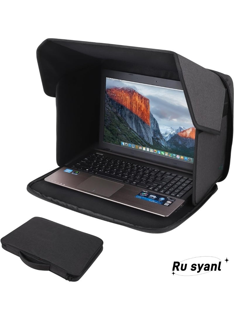 Laptop Sun Shade - Lightweight Laptop Sun Glare Shield Privacy Cover for Working Outside,Computer Privacy Hood Foldable and Portable Shield Cover Computer Hood Outside Glare - Image 1