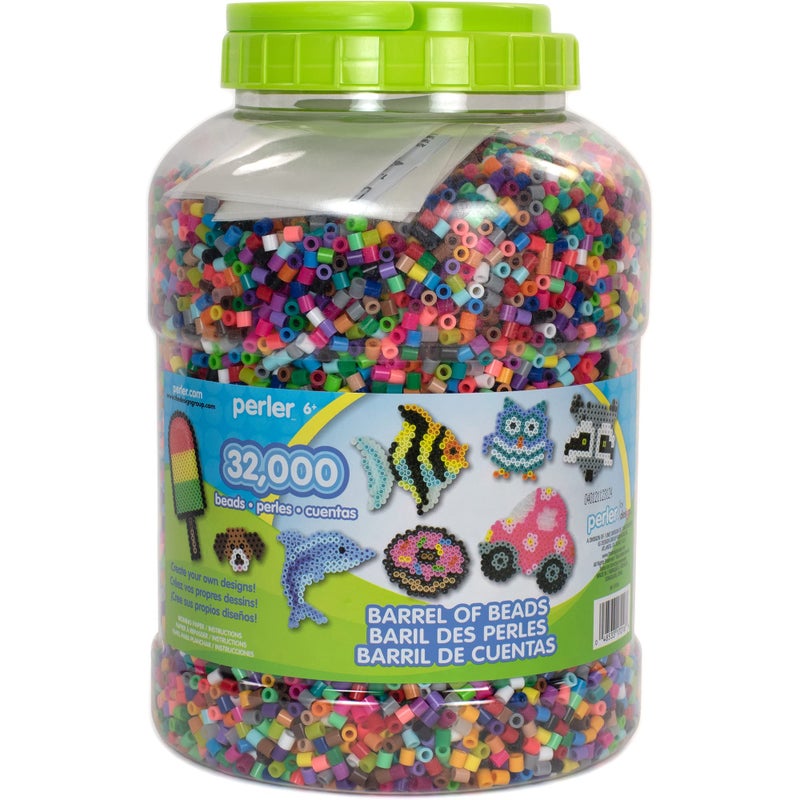Perler Fuse Bead Craft Kit with Ironing Paper Storage Container and Instructions Multicolor 32002 Piece Small
