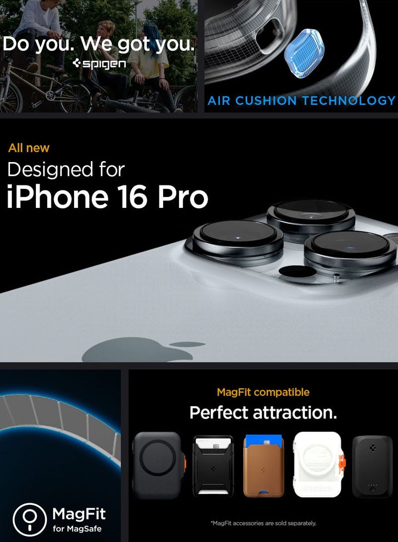 Spigen Rugged Armor MagFit iPhone 16 PRO Case Cover with MagSafe and Carbon Fiber Textures (2024) - Matte Black - Image 2