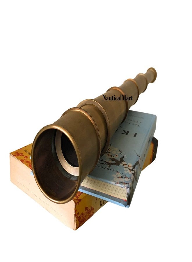 NauticalMart Handmade Spyglass 18 Inch - Maritime Brass Telescope with Extendable Sun Visor, Perfect for Hiking, Bird Watching, and Nautical Decor - A Collectible for Role Playing Enthusiasts - Image 4