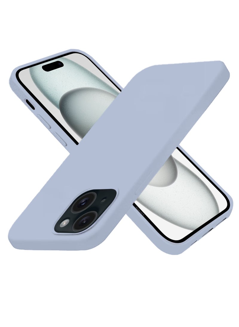 CATANES Silicone Case Cover for Apple iPhone 15 Plus, Slim Protective Cover with Microfiber Lining, Drop Protection - Lavender - Image 3