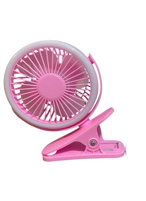 Portable Noiseless Desk Fan, Small and Compact Desk Fan with 3 Speeds (Color: Pink)