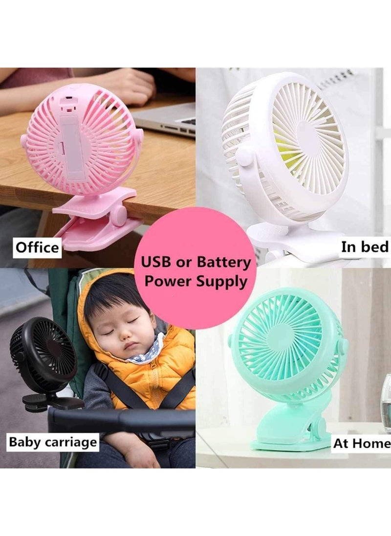 Portable Noiseless Desk Fan, Small and Compact Desk Fan with 3 Speeds (Color: Pink)